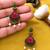 Gold oxidised traditional red green drop earrings
