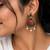 Gold oxidised traditional red green drop earrings