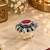 German silver oxidized cz ruby red floral adjustable finger ring