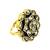 Champagne geometric floral adjustable finger ring