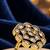 Champagne geometric floral adjustable finger ring