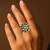 Champagne geometric floral adjustable finger ring