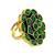 Green geometric floral adjustable finger ring
