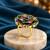 Multi geometric floral adjustable finger ring