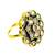 Pink geometric floral adjustable finger ring