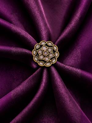 Pink geometric floral adjustable finger ring 3