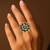 Pink geometric floral adjustable finger ring