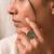 Red green geometric floral adjustable finger ring