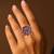 Ruby red geometric floral adjustable finger ring