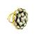 White geometric floral adjustable finger ring