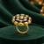 White geometric floral adjustable finger ring