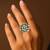 White geometric floral adjustable finger ring