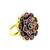 Wine geometric floral adjustable finger ring