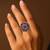 Wine geometric floral adjustable finger ring