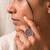 Wine geometric floral adjustable finger ring