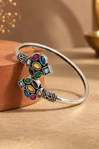 German silver multi color adjustable bracelet