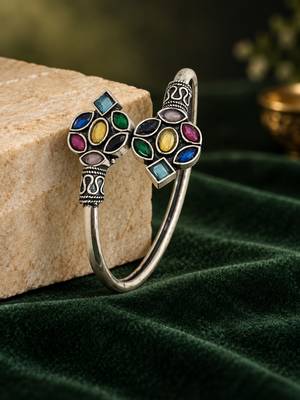 German silver multi color adjustable bracelet 3