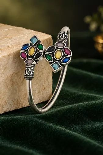German silver multi color adjustable bracelet