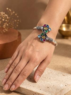 German silver multi color adjustable bracelet 4