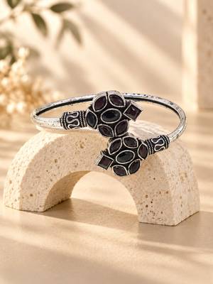 German silver maroon color adjustable bracelet 2