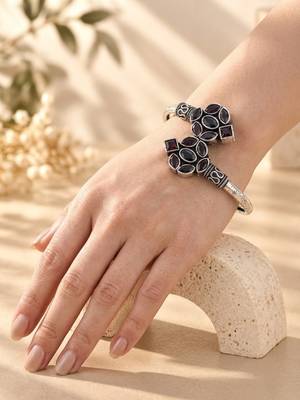 German silver maroon color adjustable bracelet 4