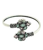 German silver pink green color adjustable bracelet
