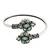 German silver pink green color adjustable bracelet
