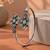 German silver pink green color adjustable bracelet