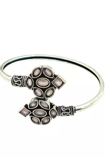 German silver pink color adjustable bracelet
