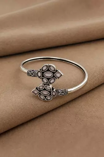 German silver pink color adjustable bracelet
