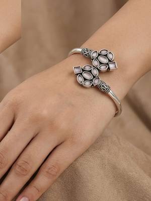 German silver pink color adjustable bracelet 4