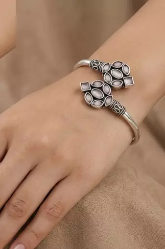German silver pink color adjustable bracelet