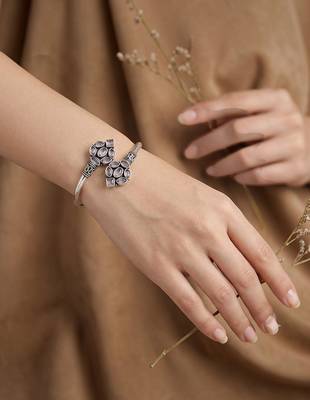 German silver pink color adjustable bracelet 5