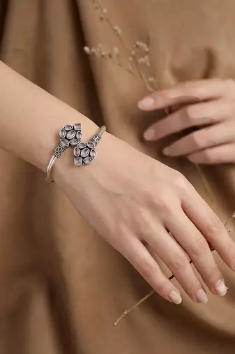 German silver pink color adjustable bracelet