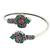 German silver red green color adjustable bracelet
