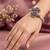 German silver red green color adjustable bracelet