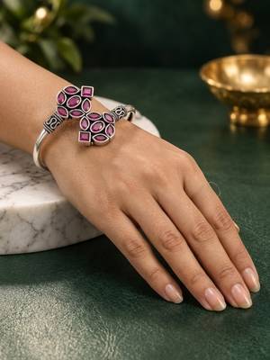 German silver wine color adjustable bracelet 4