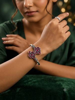 German silver wine color adjustable bracelet 5