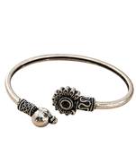 German silver oxidized black minimal kada bracelet