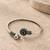German silver oxidized black minimal kada bracelet