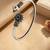 German silver oxidized black minimal kada bracelet