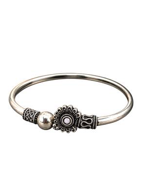 German silver oxidized clear minimal kada bracelet 1