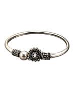 German silver oxidized clear minimal kada bracelet