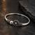 German silver oxidized clear minimal kada bracelet