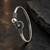 German silver oxidized clear minimal kada bracelet