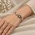 German silver oxidized clear minimal kada bracelet
