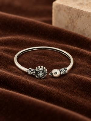 German silver oxidized mint minimal kada bracelet 2
