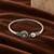 German silver oxidized mint minimal kada bracelet