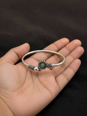German silver oxidized mint minimal kada bracelet 4