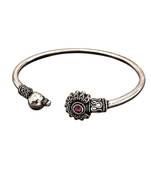 German silver oxidized pink minimal kada bracelet